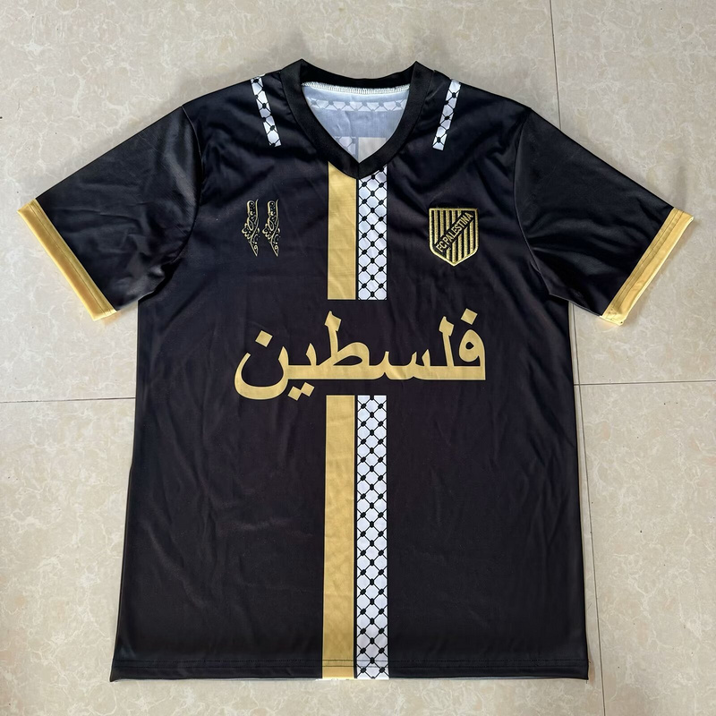 AAA Quality Palestine 24/25 Special Black/Golden Soccer Jersey